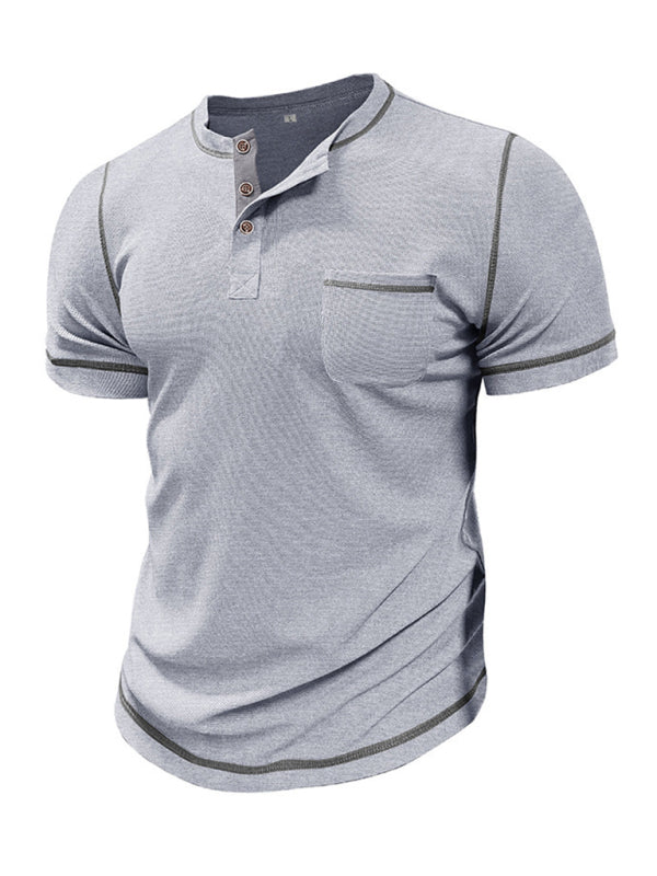Men's American Vintage Henley Collar Short Sleeve T-Shirt Shello's Creative Boutique