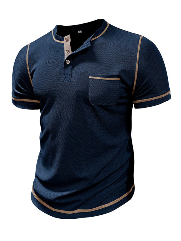 Men's American Vintage Henley Collar Short Sleeve T-Shirt Shello's Creative Boutique