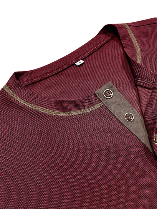 Men's American Vintage Henley Collar Short Sleeve T-Shirt Shello's Creative Boutique