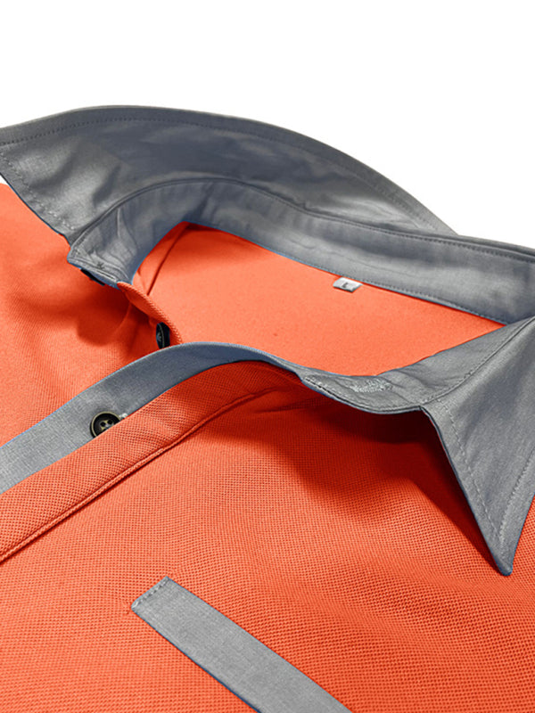 Men's Casual Lapel Color Block Short Sleeve Polo Shirt Shello's Creative Boutique