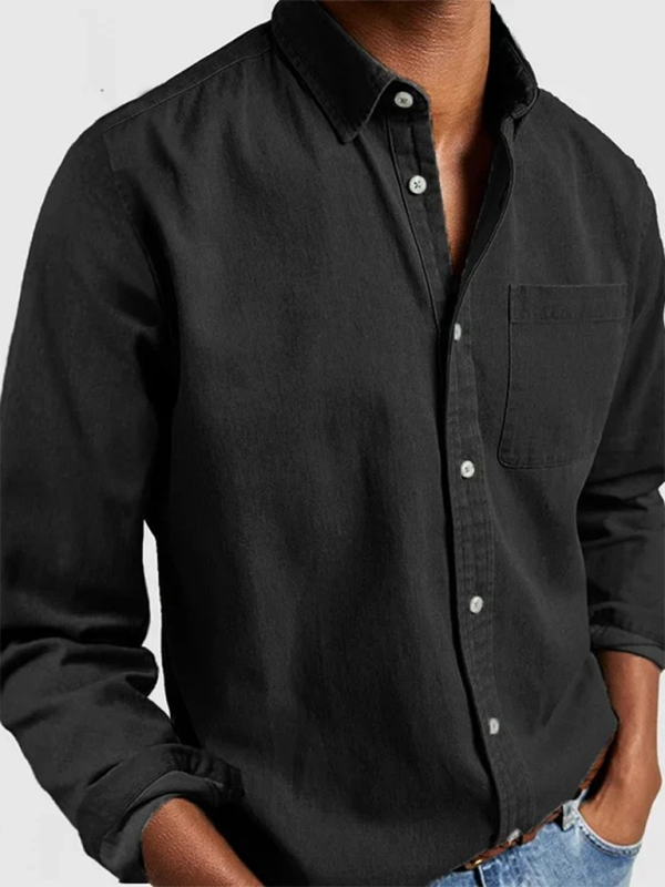 Long Sleeve Lapel Men's Shirt Shello's Creative Boutique