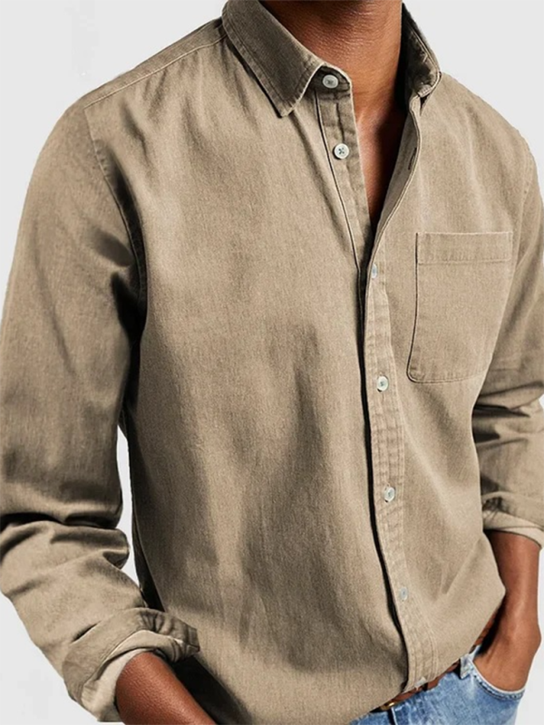 Long Sleeve Lapel Men's Shirt Shello's Creative Boutique