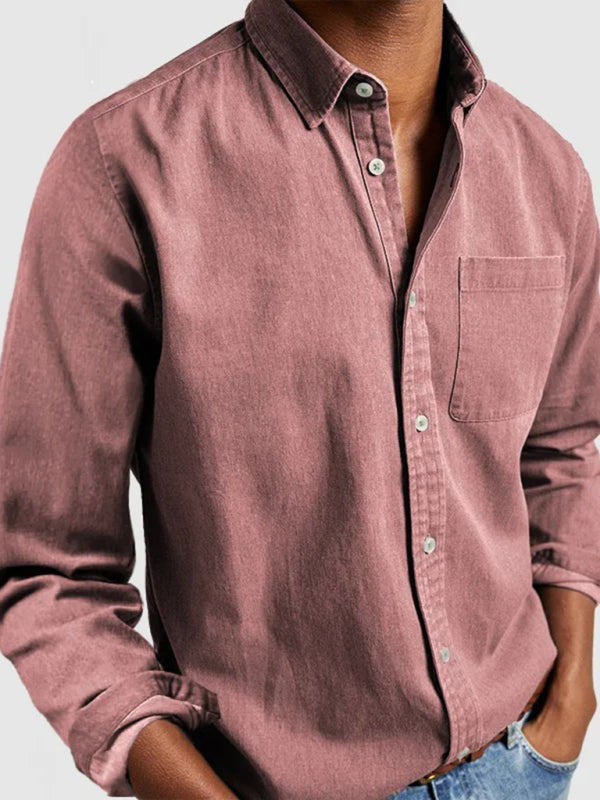 Long Sleeve Lapel Men's Shirt Shello's Creative Boutique