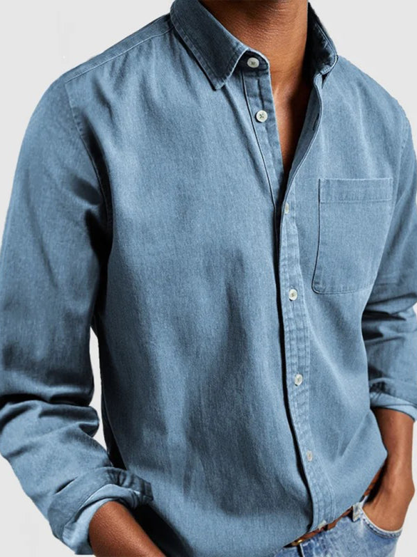 Long Sleeve Lapel Men's Shirt Shello's Creative Boutique