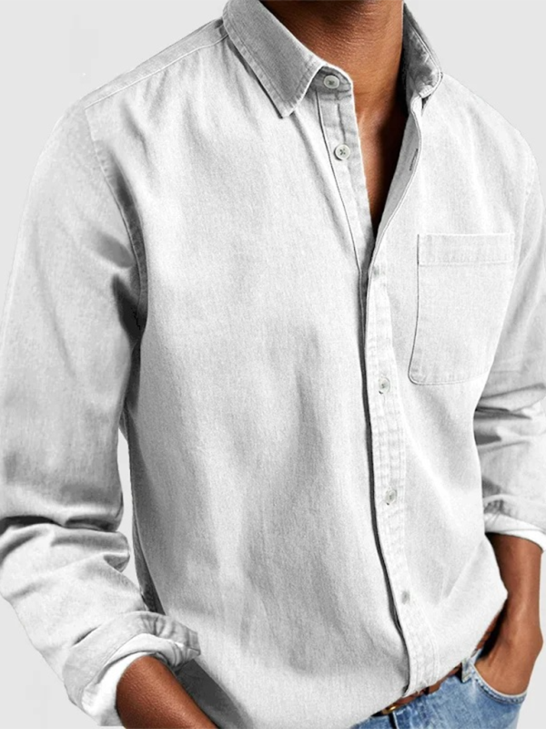 Long Sleeve Lapel Men's Shirt Shello's Creative Boutique