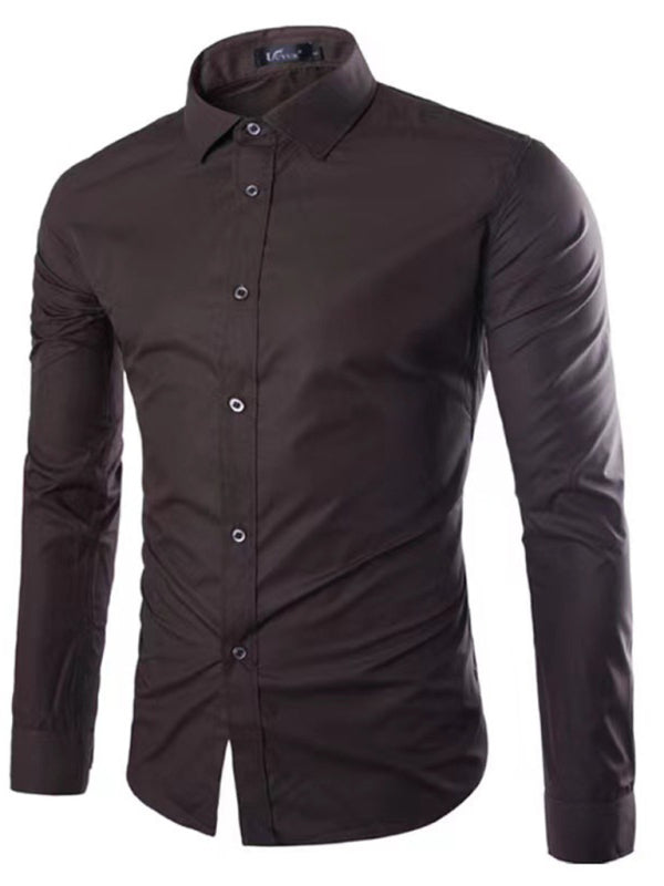 Casual lapel non-iron long-sleeved shirt Shello Creative Boutique