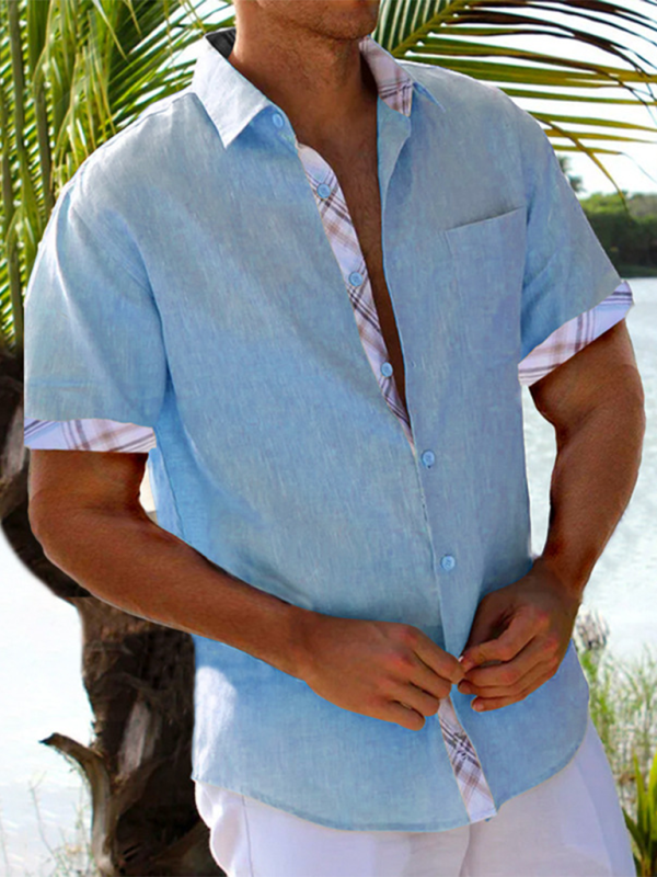 Men's Vacation Shirt Short Sleeve Contrast Lapel Shirt Shello Creative Boutique