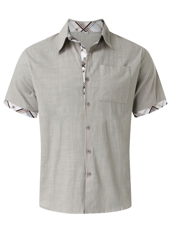 Men's Vacation Shirt Short Sleeve Contrast Lapel Shirt Shello Creative Boutique