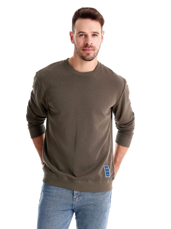 Men's Loose Solid Color Round Neck Casual Long Sleeve Sweatshirt Shello's Creative Boutique