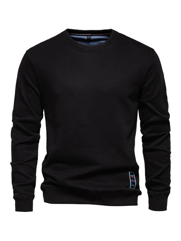 Men's Loose Solid Color Round Neck Casual Long Sleeve Sweatshirt Shello's Creative Boutique