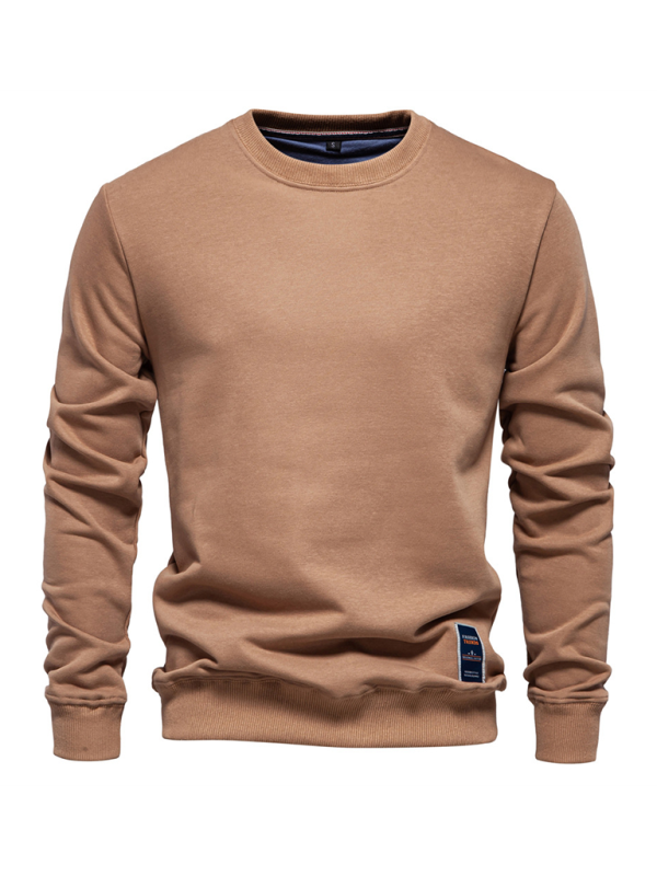 Men's Loose Solid Color Round Neck Casual Long Sleeve Sweatshirt Shello's Creative Boutique