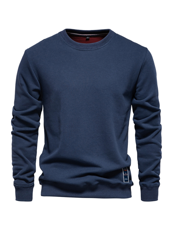 Men's Loose Solid Color Round Neck Casual Long Sleeve Sweatshirt Shello's Creative Boutique