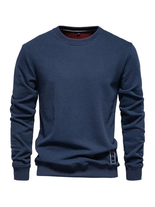 Men's Casual Long Sleeve Sweatshirt in Solid Colours with Round Neck Design - Shello's Creative Boutique