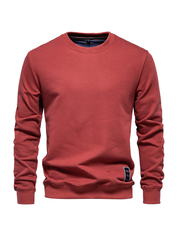 Men's Loose Solid Color Round Neck Casual Long Sleeve Sweatshirt Shello's Creative Boutique