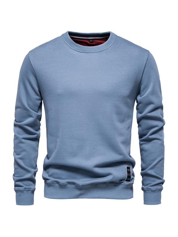 Men's Loose Solid Color Round Neck Casual Long Sleeve Sweatshirt Shello's Creative Boutique
