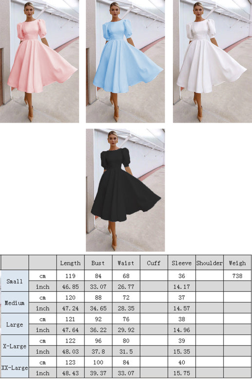 Fashion Solid Color Slim Fit Sexy Big Swing Dress Shello's Creative Boutique