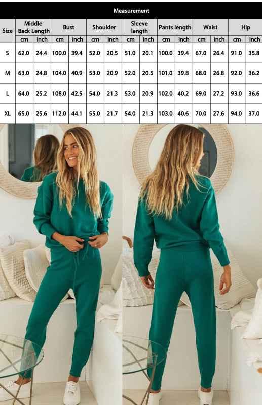 Casual Knit Two-Piece Lounge Set - Shello's Creative Boutique