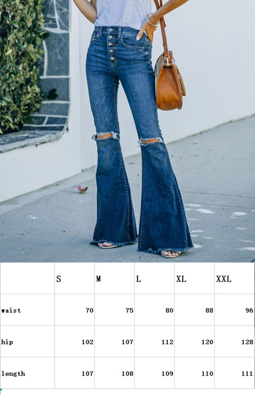 Women's All-Match Skinny, Ripped, One-Breasted Jeans With Drag Pants Shello Creative Boutique