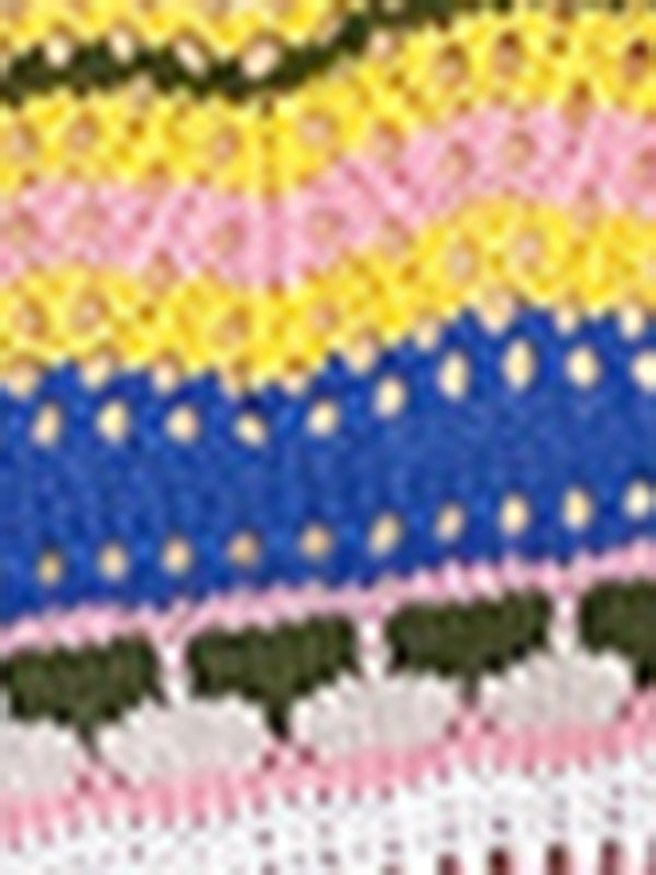 Women'S Rainbow Stripe Pullover Medium Length Sweater Shello's Creative Boutique