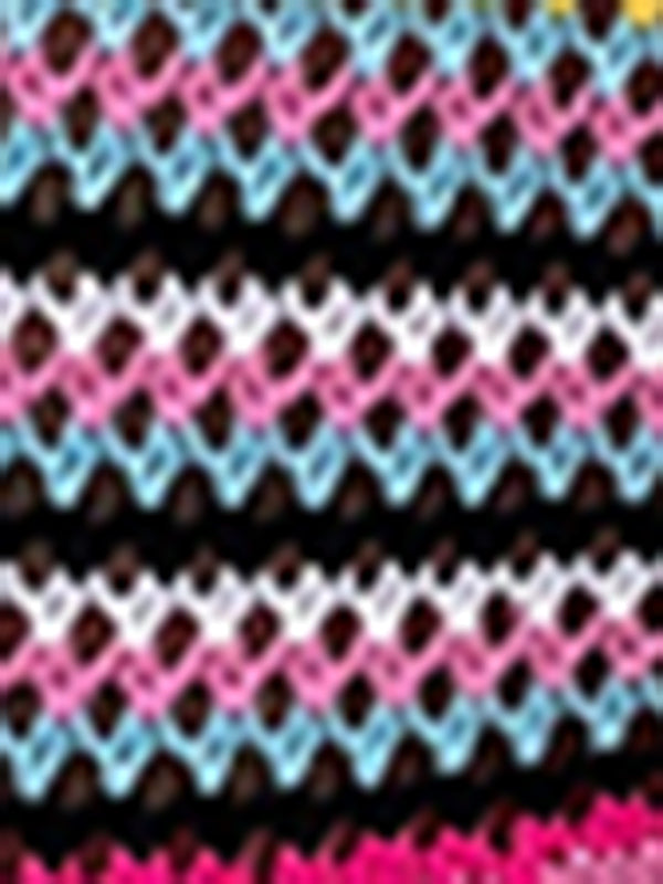 Women'S Rainbow Stripe Pullover Medium Length Sweater Shello's Creative Boutique