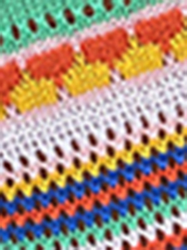 Women'S Rainbow Stripe Pullover Medium Length Sweater Shello's Creative Boutique