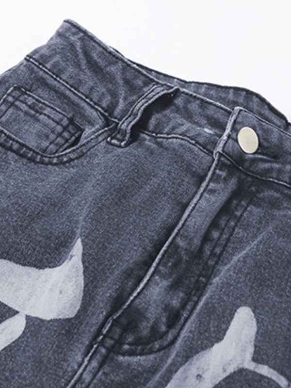 Ladies Zip Fly High Waist Washed White Slim Jeans Shello Creative Boutique