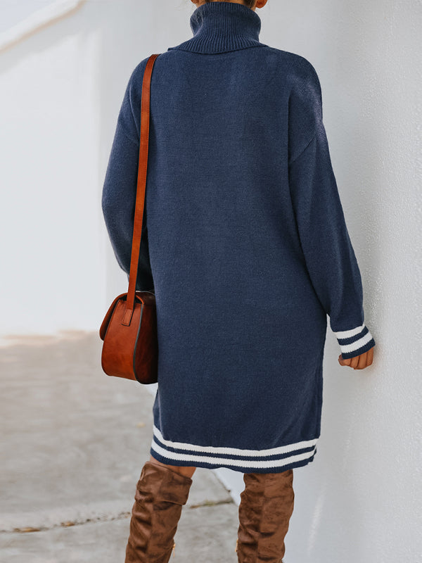 Women's high neck long sleeve skirt knitted dress Shello's Creative Boutique