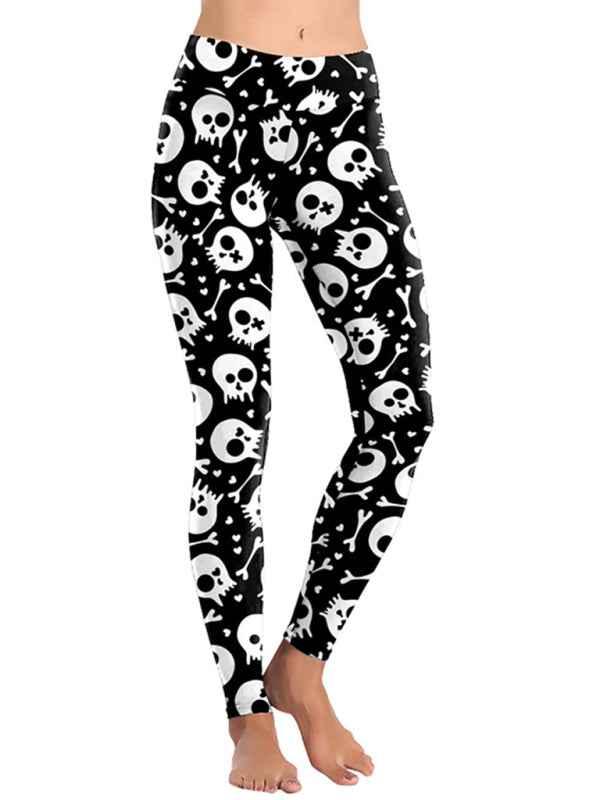 Skull Print Yoga Leggings for Women - Shello's Creative Boutique