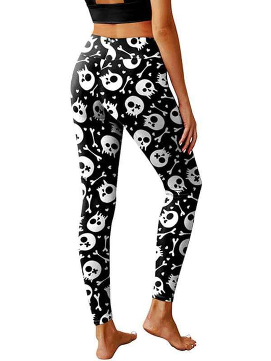 Skull Print Yoga Leggings for Women - Shello's Creative Boutique