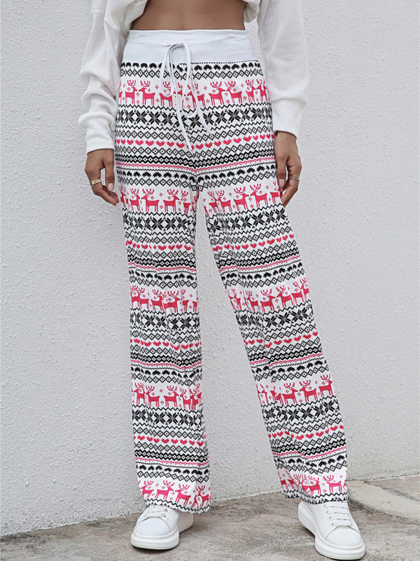 Women Festival Pattern Knit Polyester Pants Shello's Creative Boutique