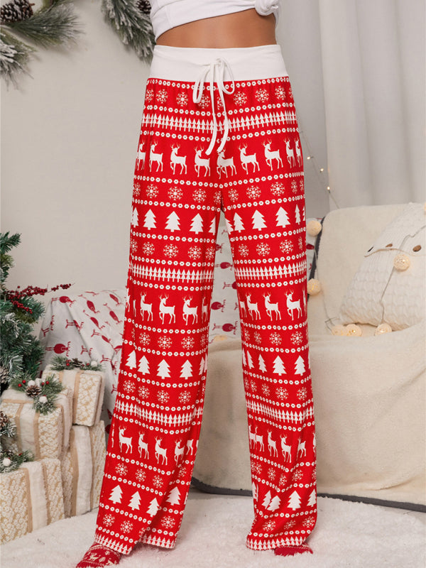 Women Festival Pattern Knit Polyester Pants Shello's Creative Boutique
