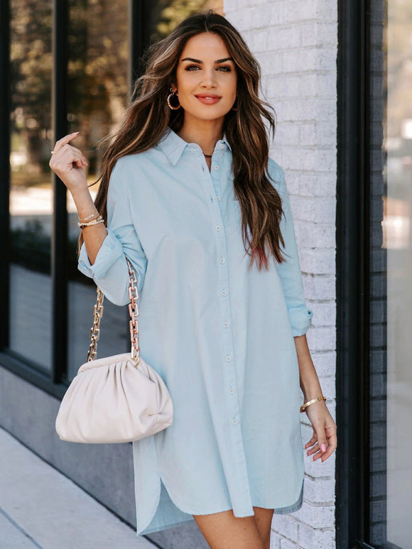 Women's long casual temperament long-sleeved shirt Shello Creative Boutique