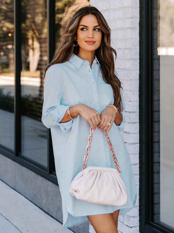 Women's long casual temperament long-sleeved shirt Shello Creative Boutique