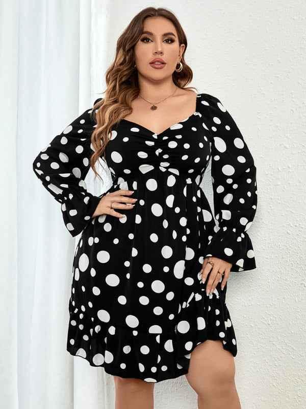 Plus Size Polka Dot Dress – Stylish Comfort for Every Occasion - Shello's Creative Boutique