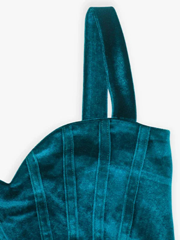 Women Velvet Imitation Herringbone Shirring Waist Bag Hip Dress – Luxe Elegance - Shello's Creative Boutique