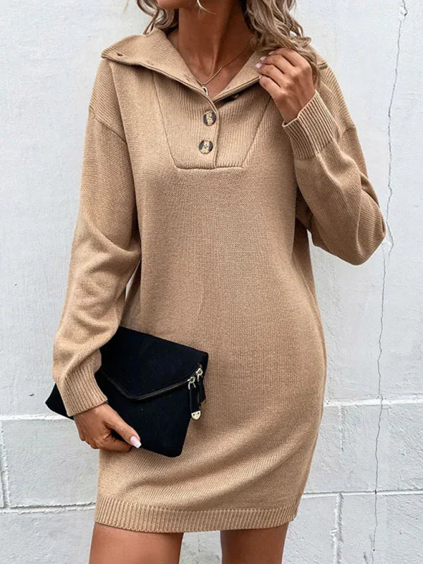 Shello's Creative Boutique Chic Casual Knit Sweater Dress - Shello's Creative Boutique
