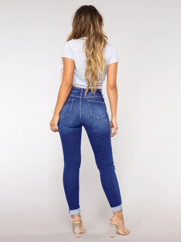 Women's trendy fashion ripped washed jeans Shello Creative Boutique