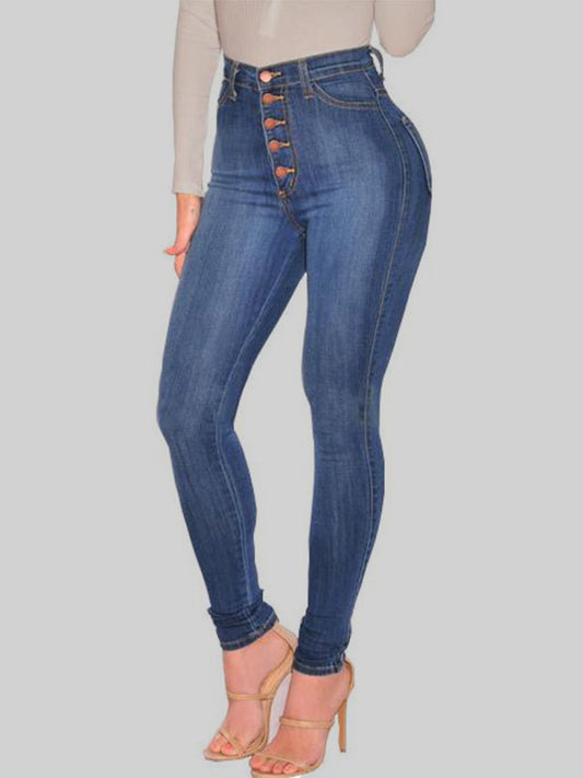 Women's Fashion Versatile High Waist High Elastic Hip Lift Jeans Shello Creative Boutique