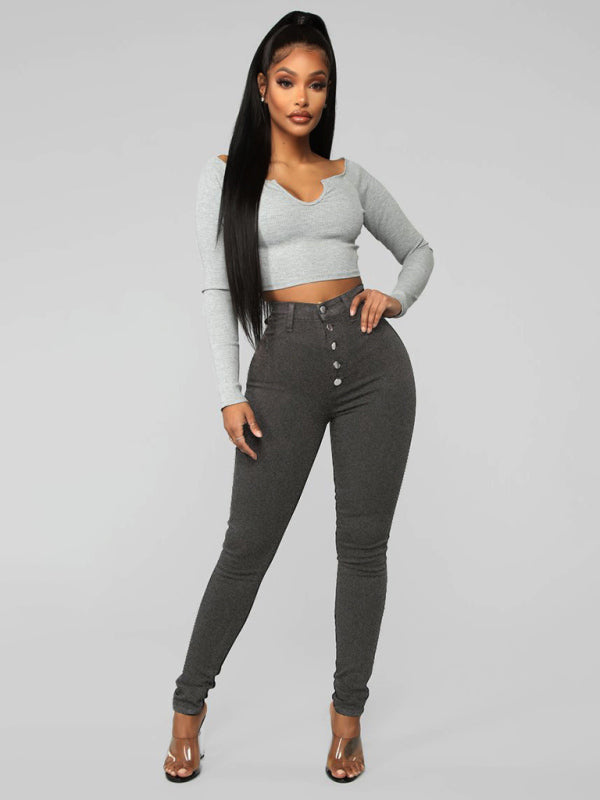Women's Fashion Versatile High Waist High Elastic Hip Lift Jeans Shello Creative Boutique