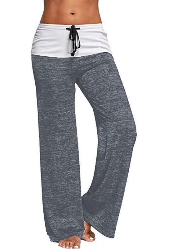 Stitching yoga quick-drying sports trousers outdoor casual wide-leg pants Shello's Creative Boutique