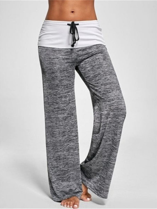 Stitching yoga quick-drying sports trousers outdoor casual wide-leg pants Shello's Creative Boutique