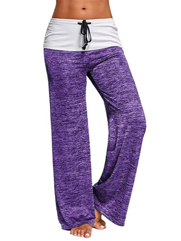 Stitching yoga quick-drying sports trousers outdoor casual wide-leg pants Shello's Creative Boutique