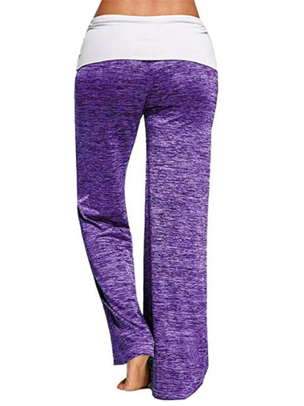 Stitching yoga quick-drying sports trousers outdoor casual wide-leg pants Shello's Creative Boutique