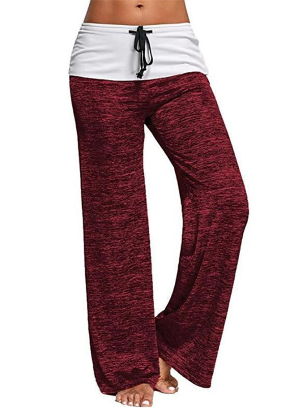 Stitching yoga quick-drying sports trousers outdoor casual wide-leg pants Shello's Creative Boutique