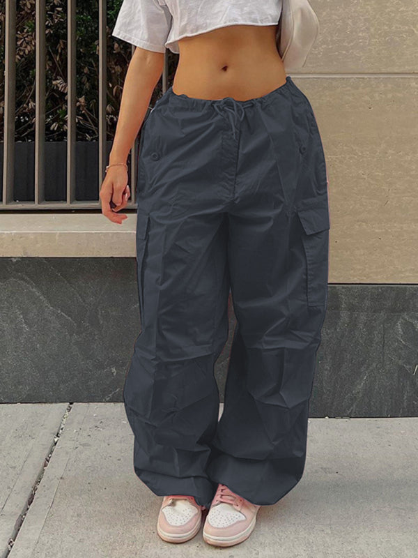 Large size loose straight overalls women's high waist wide leg casual pants Shello Creative Boutique