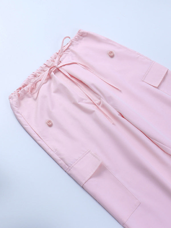Large size loose straight overalls women's high waist wide leg casual pants Shello Creative Boutique