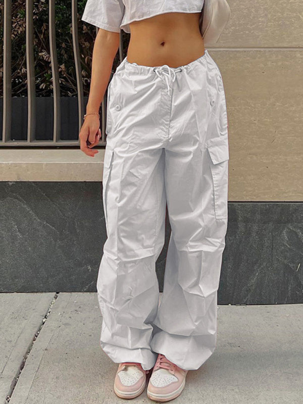 Large size loose straight overalls women's high waist wide leg casual pants Shello Creative Boutique
