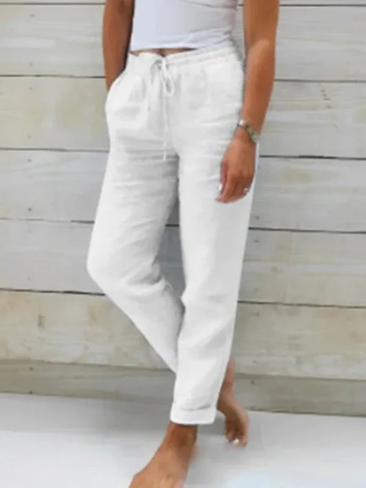 Women's Elastic Waist Solid Color Wide Leg Pants | Effortless Comfort & Everyday Style - Shello's Creative Boutique