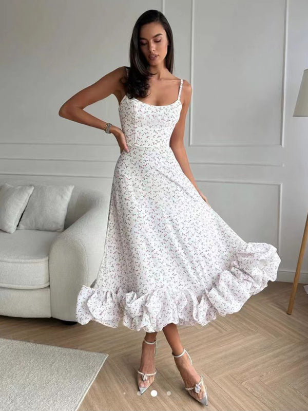 New style A-line skirt with suspenders and big swing three-dimensional flowers Shello's Creative Boutique