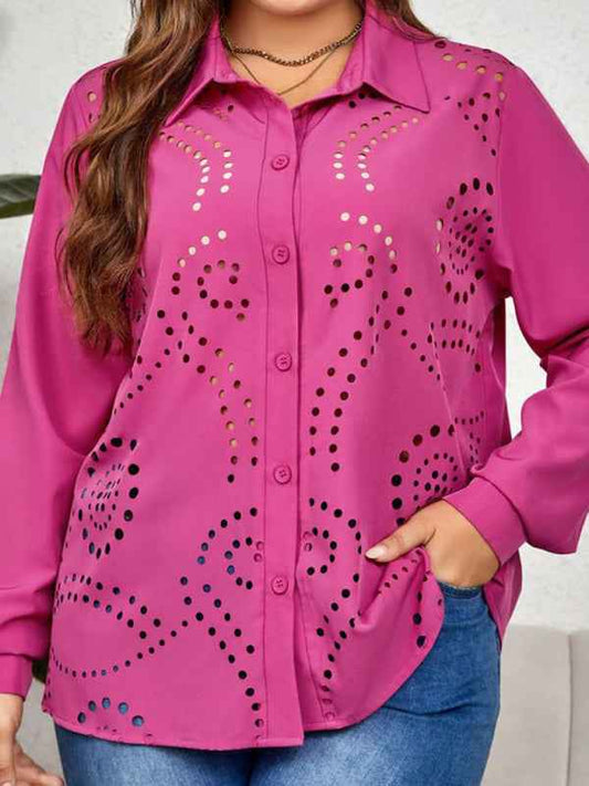 New Plus Size Women's Temperament Hollow Shirt - Graceful and Comfortable
